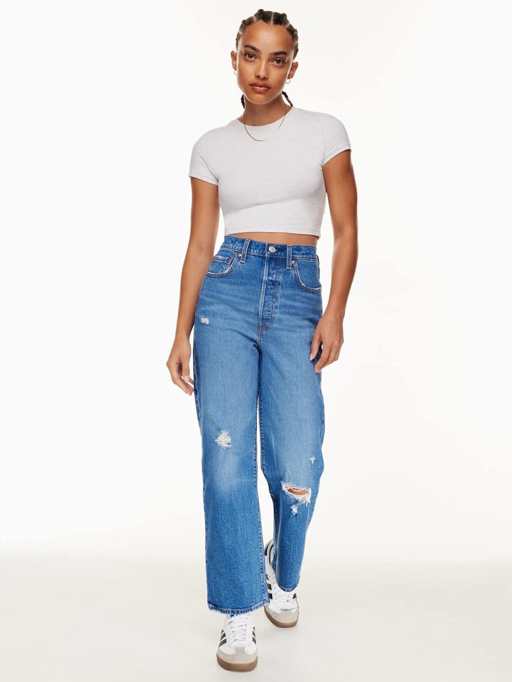 Levi’s Ribcage Straight Ankle distressed jeans